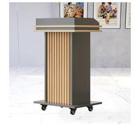 Podio curvado móvil sobre ruedas, elegante atril rodante para profesores, eventos y presentaciones, elegante soporte de madera para hablar en público y conferencias