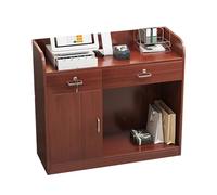Podio De Madera, Atriles Y Podios, Atril con Ruedas para Anfitrionas, Almacenamiento De 2 Niveles Y Cajones con Cerradura, Mesa De Podio Móvil para Salas De Conferencias De Oficina(Red,80*40*92cm)