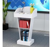 Podio de madera con almacenamiento, atril ideal para escuelas, oficinas, conferencias, conferencias, eventos de hablar en público, diseño duradero y elegante