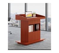 Podio de madera con cajón, púlpito de iglesia para conferencias, base resistente que no se tambalea, superficie de trabajo espaciosa, color madera roja (80 x 50 cm), ideal para eventos