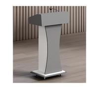 Podio de madera gris para conferencias, presentaciones escolares, fácil gestión de cualquier escenario, atril profesional para eventos de negocios y educación, plataforma versátil para hablar