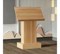 Podio de Madera Podio de pie Expositor Moderno for Iglesias, aulas, oficinas, museos y Eventos(Beige,Large)