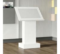 Podio de Madera Podio de pie Expositor Moderno for Iglesias, aulas, oficinas, museos y Eventos(White,Large)