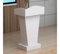 Podio de metal curvado ajustable para conferencias, atril gris para iglesias, púlpito compacto para aulas y oficinas, ideal para profesores y servicios de culto