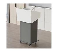 Podio portátil de madera con cajón y ruedas, soporte gris para conferencias para presentaciones, púlpito de iglesia, perfecto para eventos de hablar en público (73 x 46 cm)