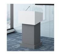 Podio portátil de madera resistente atril para conferencias con cajón, púlpito de iglesia gris, 73 x 127 cm, perfecto para eventos, hablar en público y presentaciones