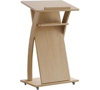 Podio rodante de madera perfecto para iglesias, salas de conferencias y espacios de eventos. Diseño portátil y elegante para hablar en público y presentaciones