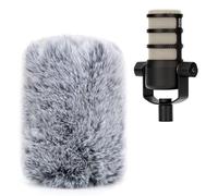 PodMic Pop Filter Furry Cover - Cubierta para parabrisas de micrófono personalizada para micrófono de podcasting Rode PodMic para bloquear plosivos (gris 01)