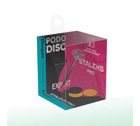 Pododisc Staleks Expert - Disco de pedicura de acero inoxidable alargado + 5 almohadillas adhesivas desechables de 180 granos, diámetro de 10 mm