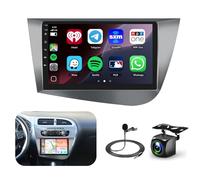 Podofo 2G+64G Radio de Coche para Seat Leon 2 MK2 2005-2012, 9 Pulgadas de Pantalla táctil Android 13.0 Radio con Inalámbrico Carplay Android Auto DSP BT GPS Espejo FM RDS USB Cámara de Marcha atrás