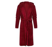 PODOLIXIA Albornoz para hombre con capucha, de rizo ligero, tallas grandes, mullido, extra largo, ropa de dormir de longitud media, suave y encogido, kimono