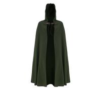 PODOLIXIA Capa Medieval Con Capucha Renacentista Verde - Abrigo de Bruja Con Capucha - Ropa Para Halloween - Abrigo de Algodón