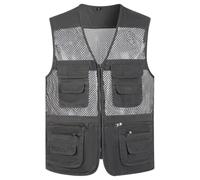 PODOLIXIA Chaleco para hombre al aire libre sin mangas chaleco de pesca con muchos bolsillos chalecos a prueba de balas chaleco acolchado transpirable chaleco de caza chaleco de caza deportivo para