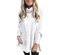 PODOLIXIA Mujer Poncho Bufanda Envoltura Punto Cape Cárdigan Invierno Otoño Cálido Abrir Frente Abrigo Abrigo Mujeres Suéter de Punto Reversible Bufanda Elegante Cashmere Bolero Vestido de Playa, C1