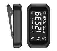 Podómetro 3D para caminar, pantalla LCD con contador de pasos preciso, clip recargable para cintura o brazo, negro