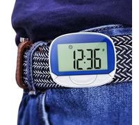 Podómetro Para Caminar: PC De Artículo ABS De 46 G Y 65 Mm Y Podómetro, Pasos, Millas, Pantalla Grande Con Relojes, Contador De Distancia Preciso | Usos De Los Cinturones De Cintura Con Bolsillo Con C