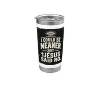 Podría ser más malo, pero Jesús dijo que no era divertido Christian Retro 2 Vaso térmico de acero inoxidable de doble pared