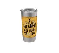 Podría ser más malo, pero Jesús dijo que no es divertido Christian Retro 3 Vaso térmico de acero inoxidable de doble pared
