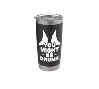 Podrías estar borracho Cerveza Bebiendo Doble Visión Borrosa Fiesta Vaso térmico de acero inoxidable de doble pared