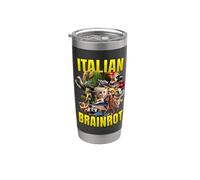PODRITURA DEL CEREBRO ITALIANO | TODOS LOS PERSONAJES TEXTO AMARILLO Vaso térmico de acero inoxidable de doble pared