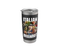 PODRITURA DEL CEREBRO ITALIANO | TODOS LOS PERSONAJES TEXTO BLAN Vaso térmico de acero inoxidable de doble pared