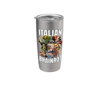PODRITURA DEL CEREBRO ITALIANO | TODOS LOS PERSONAJES TEXTO BLAN Vaso térmico de acero inoxidable de doble pared