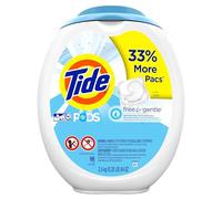 PODS Free and Gentle Detergente Jabón PODS, HE, 96 unidades - Sin perfume e hipoalergénico para pieles sensibles, libre y claro de tintes y perfumes 1 paquete (96 unidades)