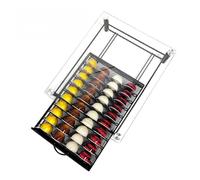 pods holder, Cajón de almacenamiento for cápsulas de café, de vidrio, de metal, organizador de cápsulas de varios sabores, capacidad for 40 unidades