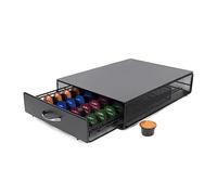 pods holder, Soporte for cápsulas de café de metal negro for 40 cápsulas, compatible con Nespresso Vertuoline, cajones y estantes for almacenar cápsulas.