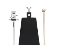 PODSJD 6 Inch Cowbell Set de percusión metálico negro con montaje ajustable y baqueta de madera - Sonido potente y versátil para bateristas y músicos en conciertos y ensayos