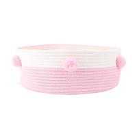 PODSJD Cama Rascador para Gatos de Cuerda de Algodón, Tejido a Mano, Cesta Rosa, Resistente y Cómoda - Espacio para Descanso Ideal para Interiores y Gatos Que Les Gustan Rascar (Rosa)
