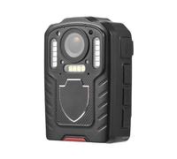 PODSJD Cámara Corporal 1080P con Audio y vídeo, Pantalla LCD, visión Nocturna IR y detección de Movimiento, 64GB integrada - Grabación Continua y Manos Libres para Profesionales y