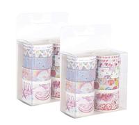 PODSJD Cinta Washi Decorativa, 20 Rollos (2 Cajas) con Patrones Variados y Colores Brillantes - Adhesivo Fuerte para Manualidades, Scrapbooking y Decoración DIY