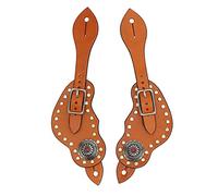 PODSJD Espuelas para niños Correas Cuero Ajustables, estribos Western con Hebilla marrón - Correas Resistentes y duraderas para equitación y Doma clásica Infantil