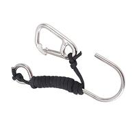 PODSJD Gancho de Buceo de Acero Inoxidable 316 con Lanyard y Hebilla de Liberación Rápida - Resistente a la Corrosión, Ligero y Seguro para Estabilizar en Corrientes Subacuáticas (Negro)
