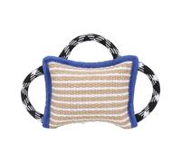 PODSJD Juguete mordedor para Perros con 3 Asas, Almohadilla Resistente de Yute 26x18 cm - Entrenamiento antiestrés y masticación Saludable, Ideal para Perros Grandes Activos (Azul)