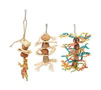 PODSJD Juguetes de masticación para Loros: Cuerda de nueces y cáñamo, no Materiales Seguros, Afilado y Alivio de ansiedad, diseño Atractivo para la Salud Mental, con stee Inoxidable