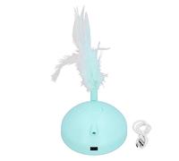 PODSJD Pelota interáctiva para Gatos eléctrica con Plumas, Juguete Giratorio LED Recargable USB 8x8x19cm - Activa el Juego y estimula a tu Gato con Modos Dobles y Sensor Inteligente