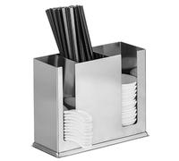 PODSJD Porta utensilios acero inoxidable, soporte multifuncional 20,6x8,6x16cm - gran capacidad y diseño con drenaje, fácil limpieza para cocina doméstica y restauración