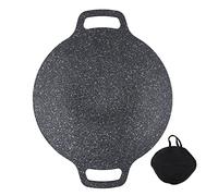 PODSJD Sartén Parrilla Redonda Estilo Coreano, Aluminio con Recubrimiento Antiadherente Piedra Médica, 28 cm - Duradera y Versátil para Carnes, Mariscos y Cocinas Saludables en Casa (30cm)