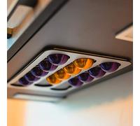 PODY® • Soporte de cápsulas, cápsulas de café, adhesivo • Compatible con Nespresso Vertuo • Aluminio compuesto plateado