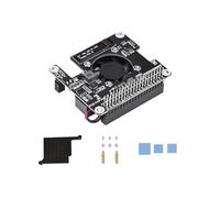 PoE Hat For Raspberry Pi 5/CM5 Power Over Ethernet Adapter with Onboard Cooling Fan and OLED Display Supports 802.3af/at Network Standard Comes with Metal Heatsink Fits Raspberry Pi 5 Case Original