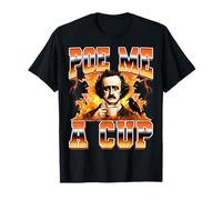 PoE Me A Cup Edgar Allan PoE Literatura 90s Estilo Bootleg Camiseta