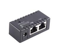 Poe Splitter Inyector Poe Rj45 5.5Mm X 2.1Mm Entrada Pasivo Poe Injector Splitter Conector Del Adaptador Para La Cámara Ip De Red (Negro)