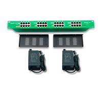 PoE Texas Inyector activo PoE/PoE+ de 16 puertos con fuentes de alimentación de 56 V y 240 W y bandejas de rack, añade energía a través de Ethernet al interruptor, enrutador, midspan compatible con
