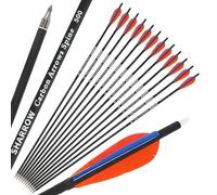 Poearcus Flecha de Carbono para Tiro con Arco de 30 Pulgadas y 500 Spine para práctica de Tiro al Blanco con Arco Compuesto y Arco recurvo (6, 2 Naranjas 1 Azul)