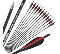 Poearcus Flecha de Carbono para Tiro con Arco de 30 Pulgadas y 500 Spine para práctica de Tiro al Blanco con Arco Compuesto y Arco recurvo (6, 2 Negras 1 roja)