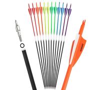 Poearcus Flecha de Carbono para Tiro con Arco Flechas de Tiro de 30 Pulgadas 500 Spine Target Flecha de Práctica para Arco Recurvo Arco Compuesto (Naranja, 12)