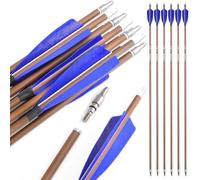 Poearcus Flechas de Carbono Puro para Tiro con Arco Flecha de Tiro de 31 Pulgadas Flecha de puntería con Espina de 340-600 para Arco recurvo y Arco Compuesto (12, Azules, Spine 600)