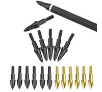 Poearcus Puntas de Tiro con Arco 75/100 Grain Field Points Puntas de Flecha de Tiro con Rosca Arco Recurvo Arco Compuesto Puntas de Flecha de Práctica (Negro Type 2, 24pcs 75grain)